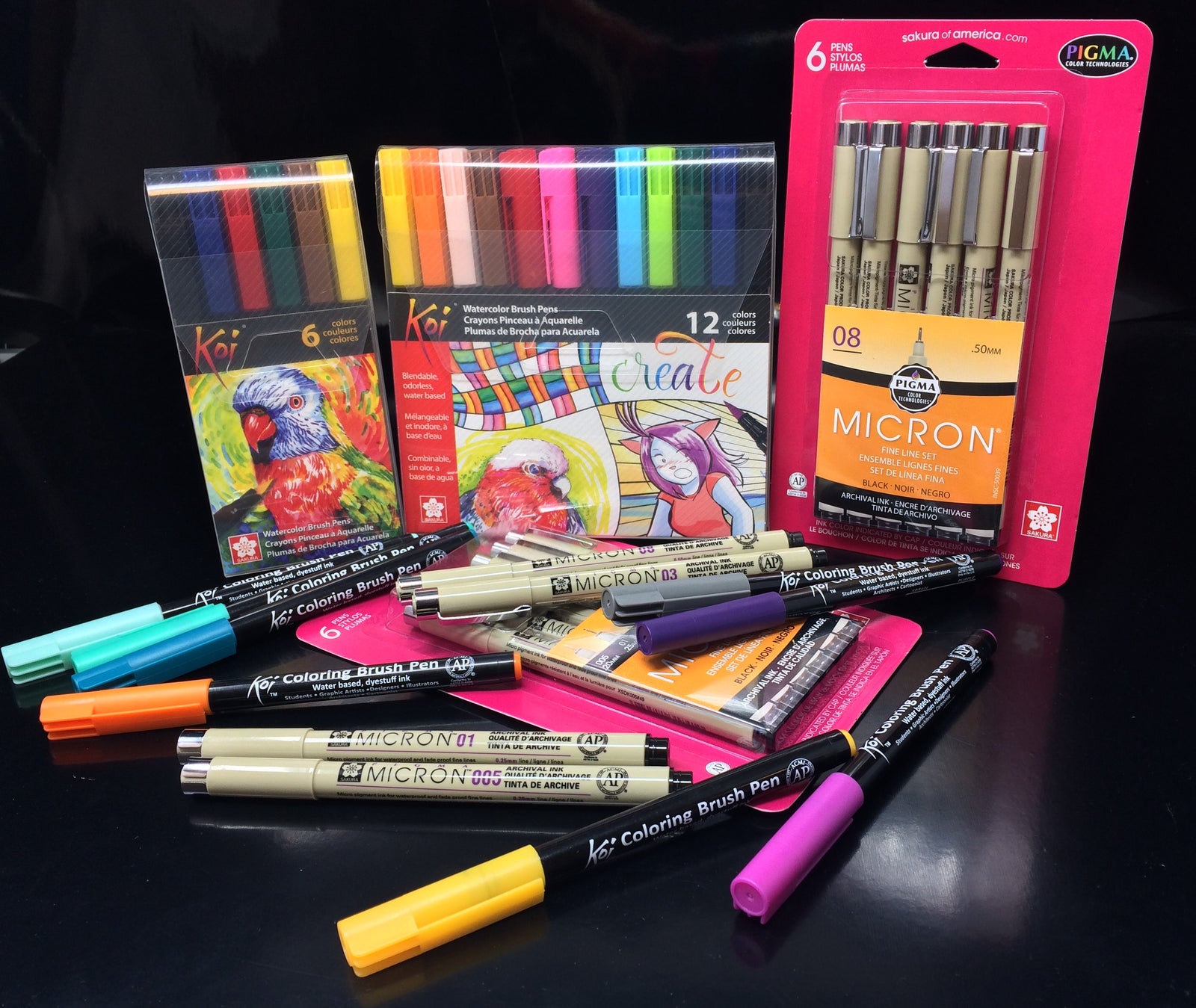 Spray Planet Review: Sakura KOI Coloring Brush Pens and PIGMA Micron Markers