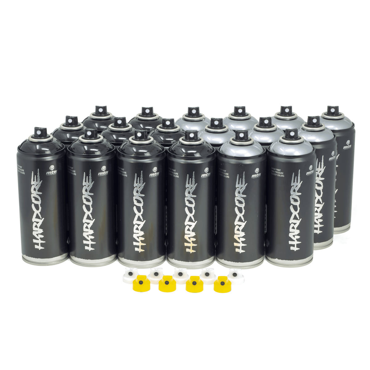 MTN Hardcore Black &amp; Silver Throwie 18 Combo Pack | Spray Planet