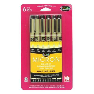 Sakura Pigma Micron Marker Pack - 6 Packs