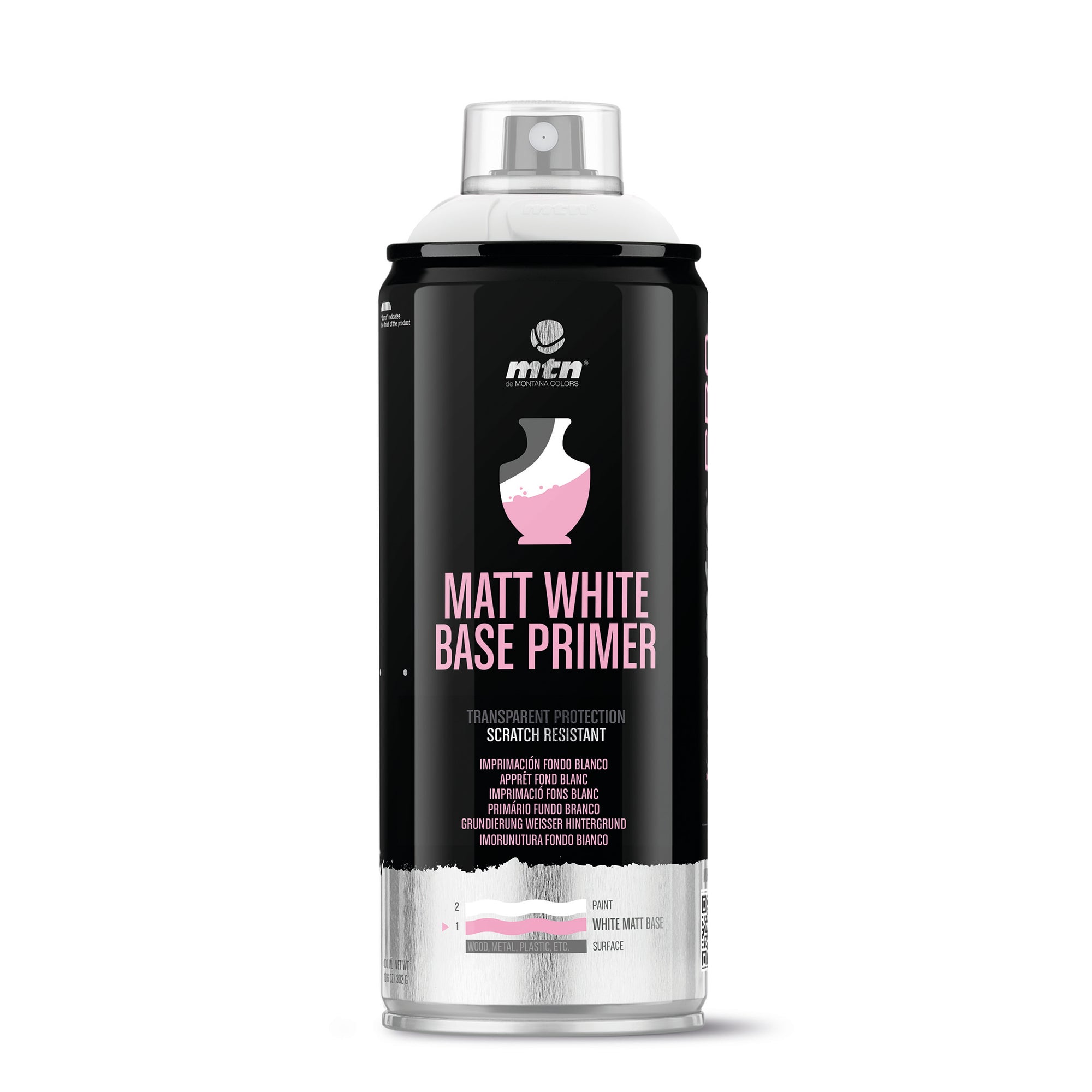 MTN PRO Matte White Base Primer Spray | Montana Colors | Spray Planet