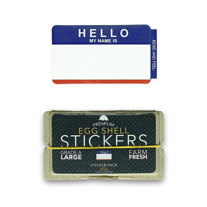 Egg Shell Blue/Red Hello My Name Is Blanks | Spray Planet