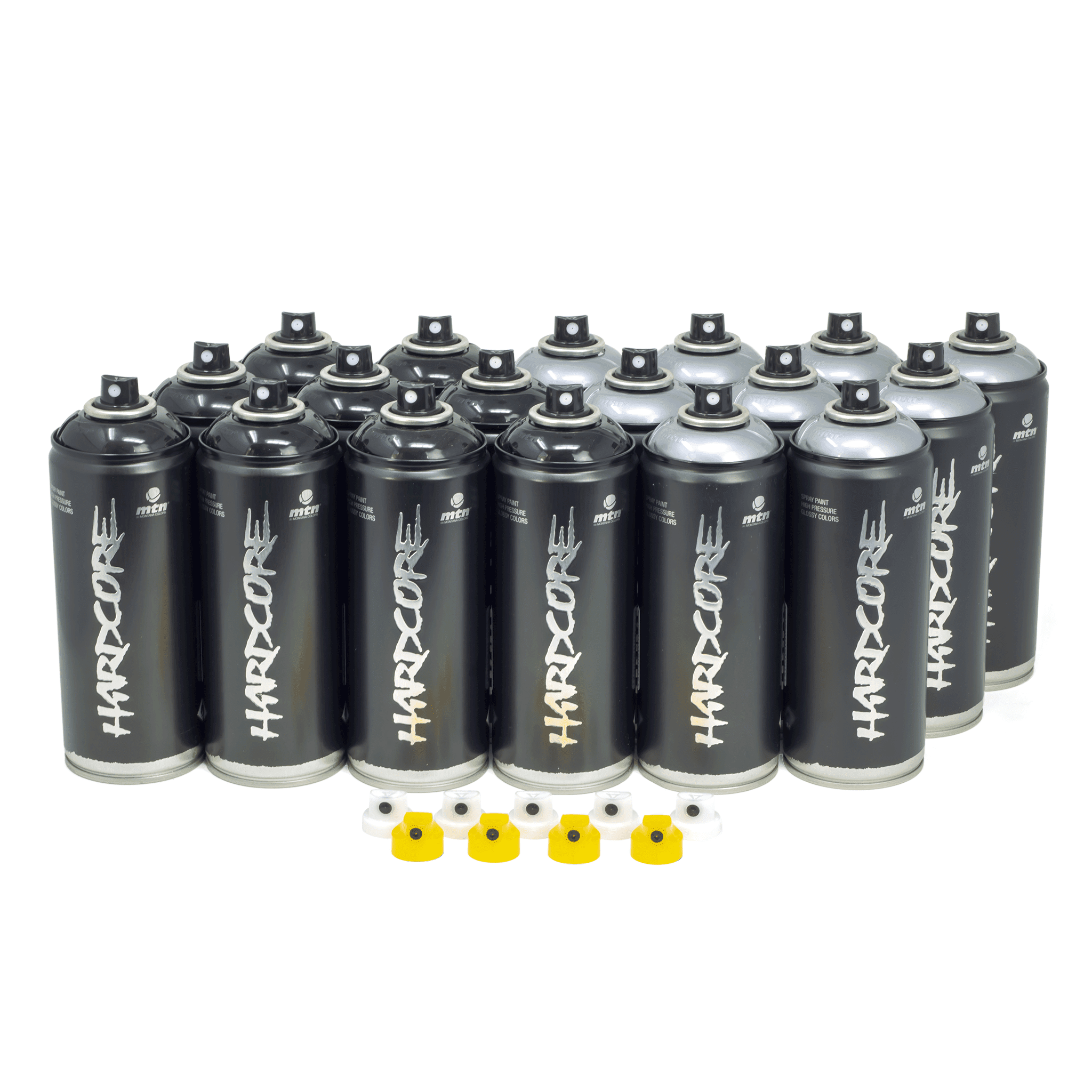MTN Hardcore Black & Silver Throwie 18 Combo Pack | Spray Planet