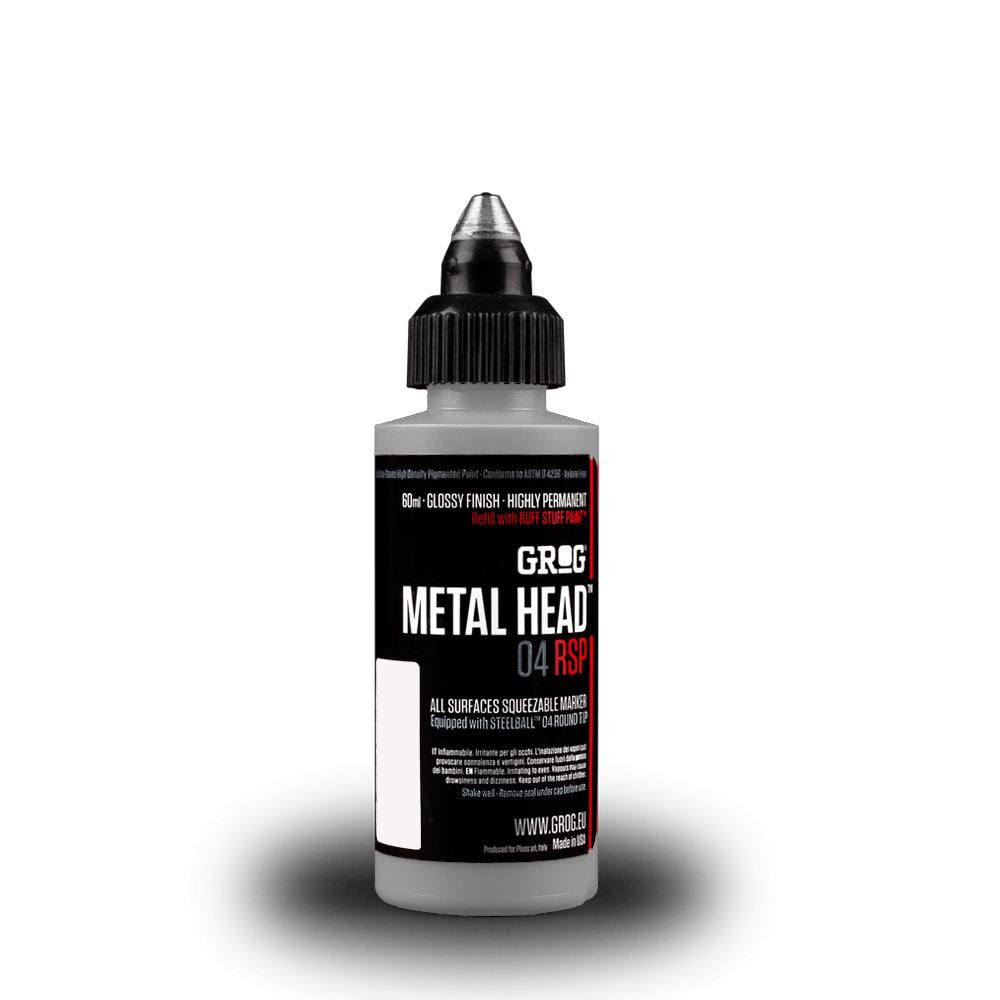Grog Metal Head 4mm Steel Metal Tip Marker - Burning Chrome