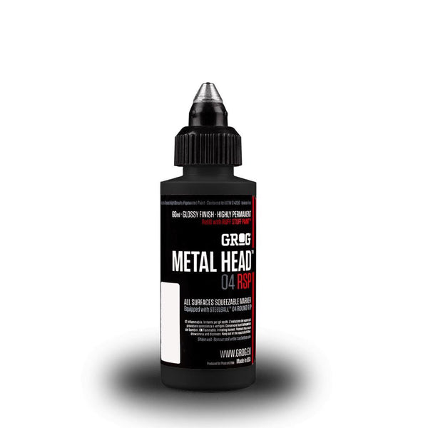 Grog Metal Head 4mm Steel Metal Tip Marker - Death Black
