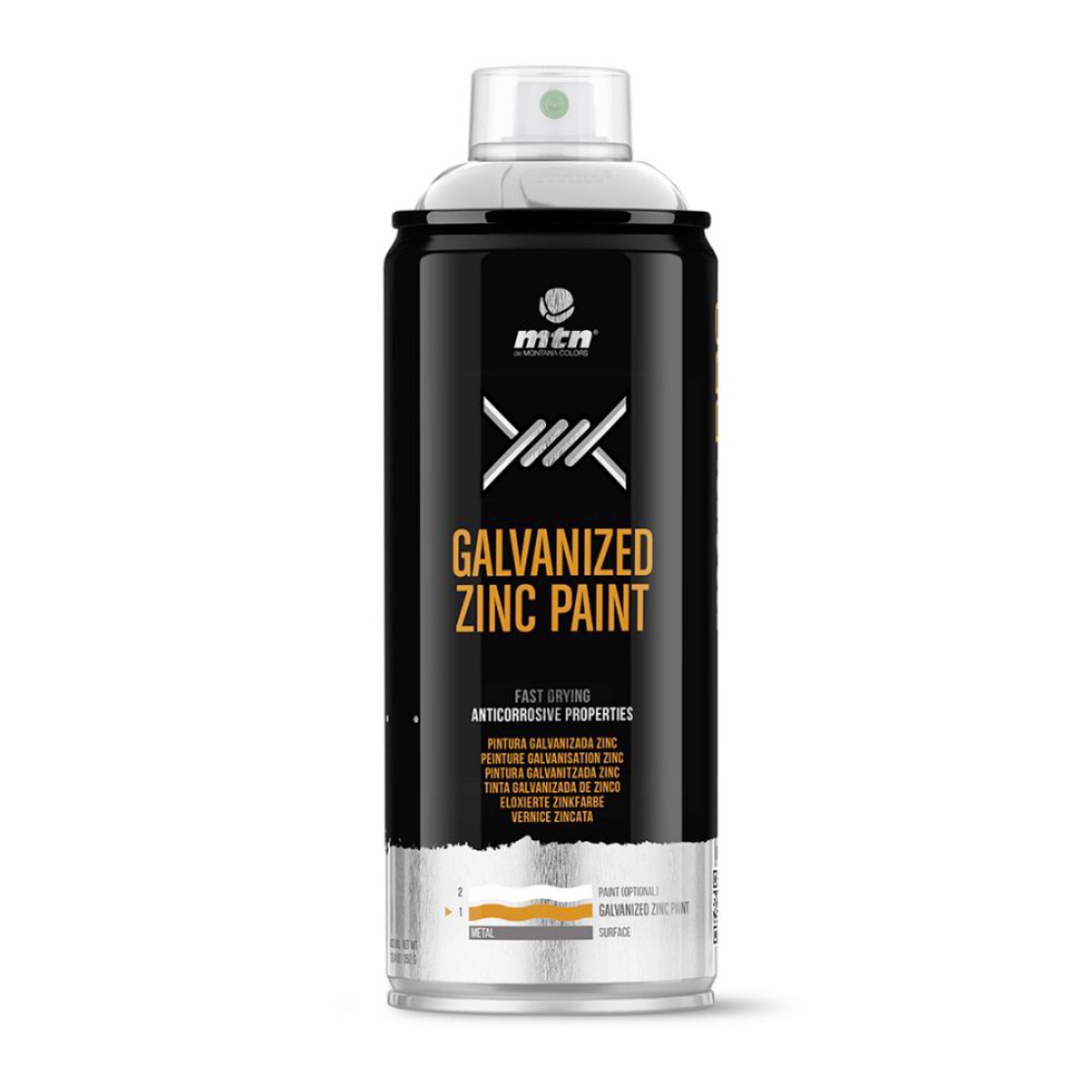 MTN PRO Galvanized Zinc Spray Paint -  Glossy / Galvanized Silver | Spray Planet