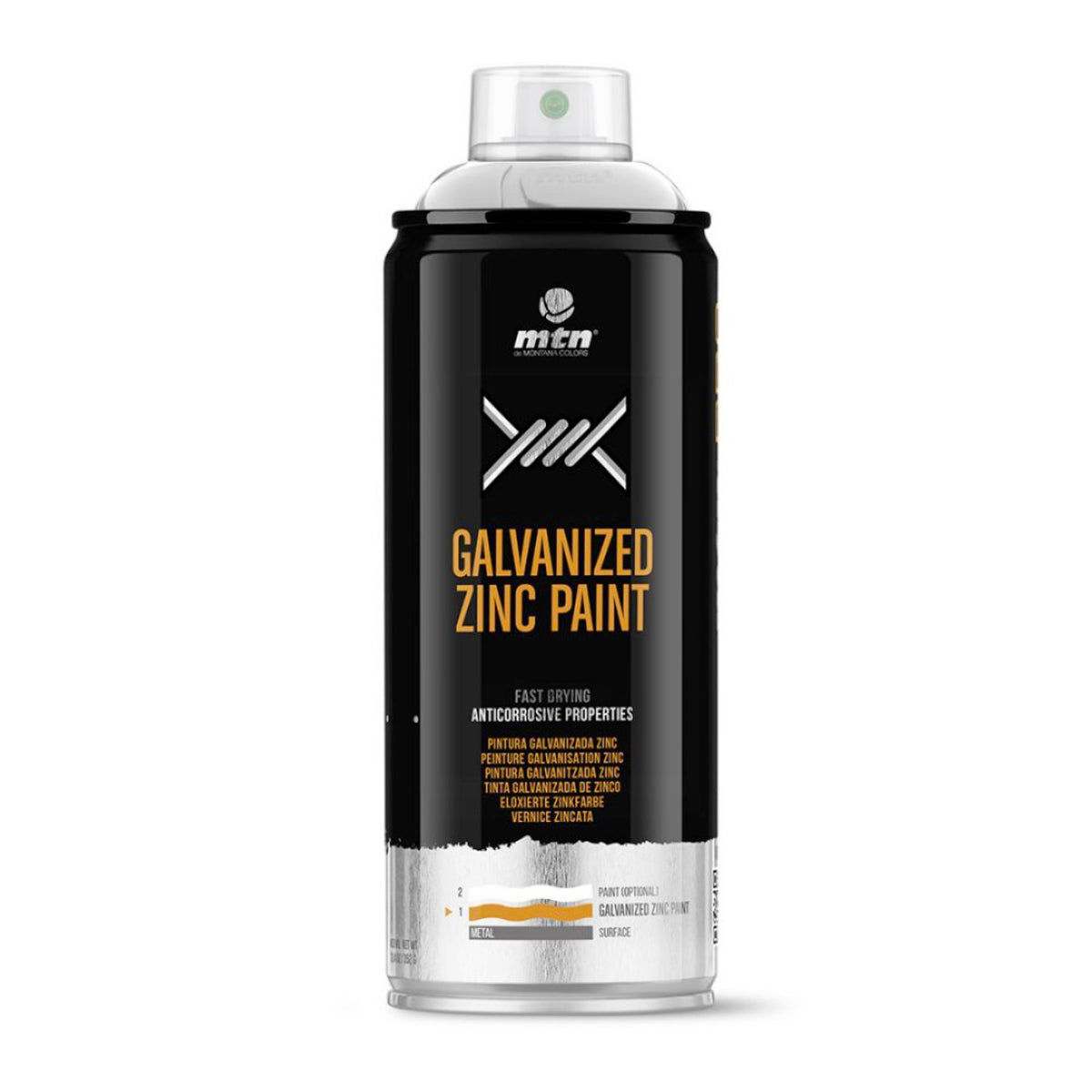 MTN PRO Galvanized Zinc Spray Paint -  Light Zinc