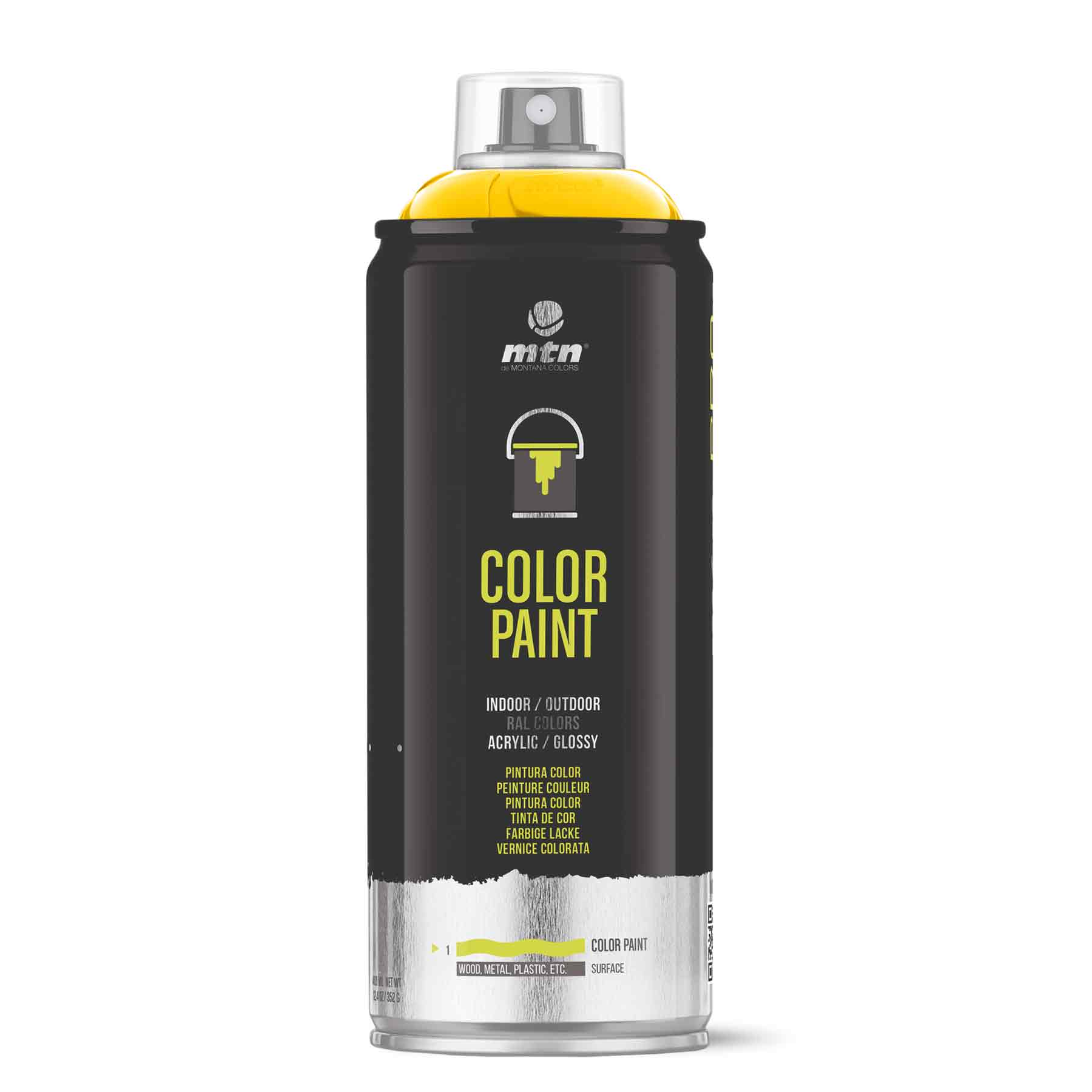 MTN PRO Color Paint - Bombe de peinture jaune trafic - 400ml - RAL-1023