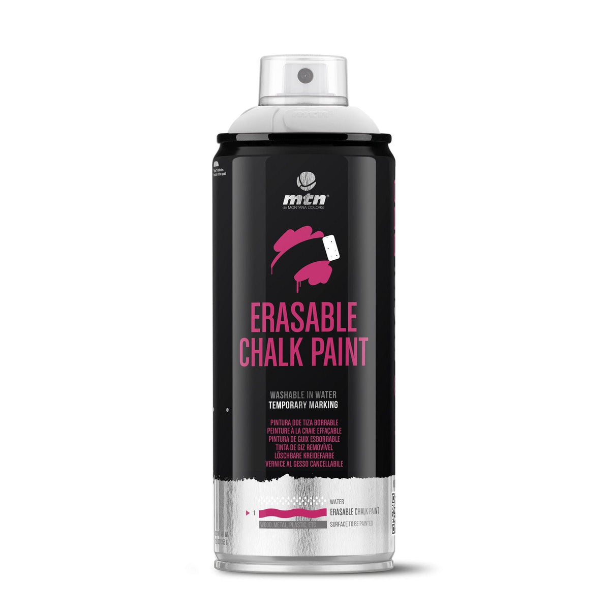 MTM PRO Erasable Chalk Spray Paint 400ml - Silver | Spray Planet